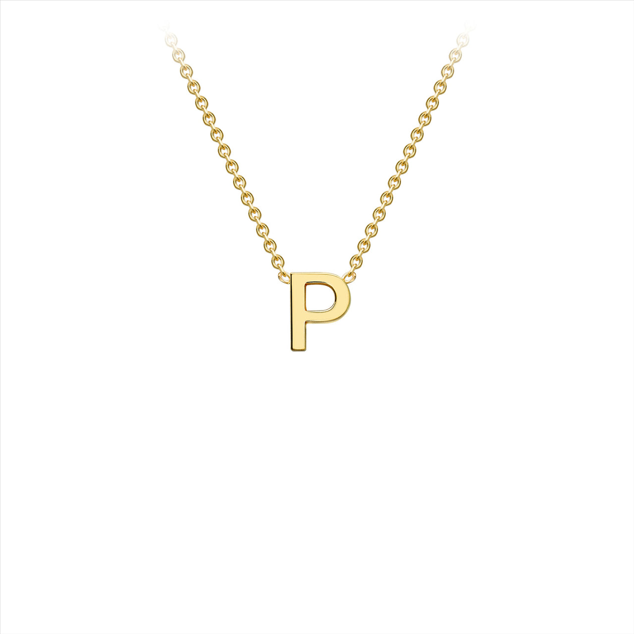 9ct Y/G Initial Letter "P" Necklace 38+5cm