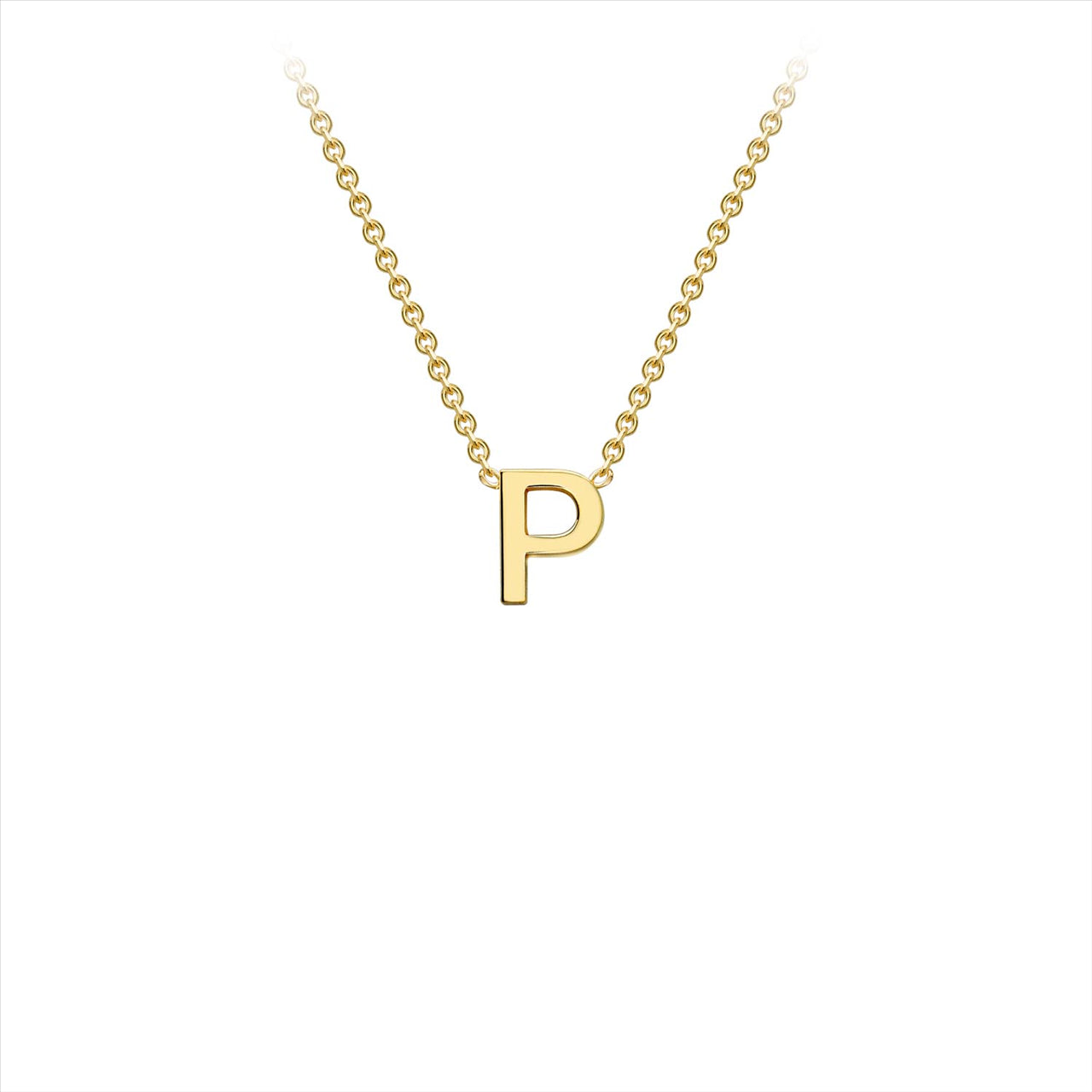 9ct Yellow Gold Petite Initial "P" Necklace