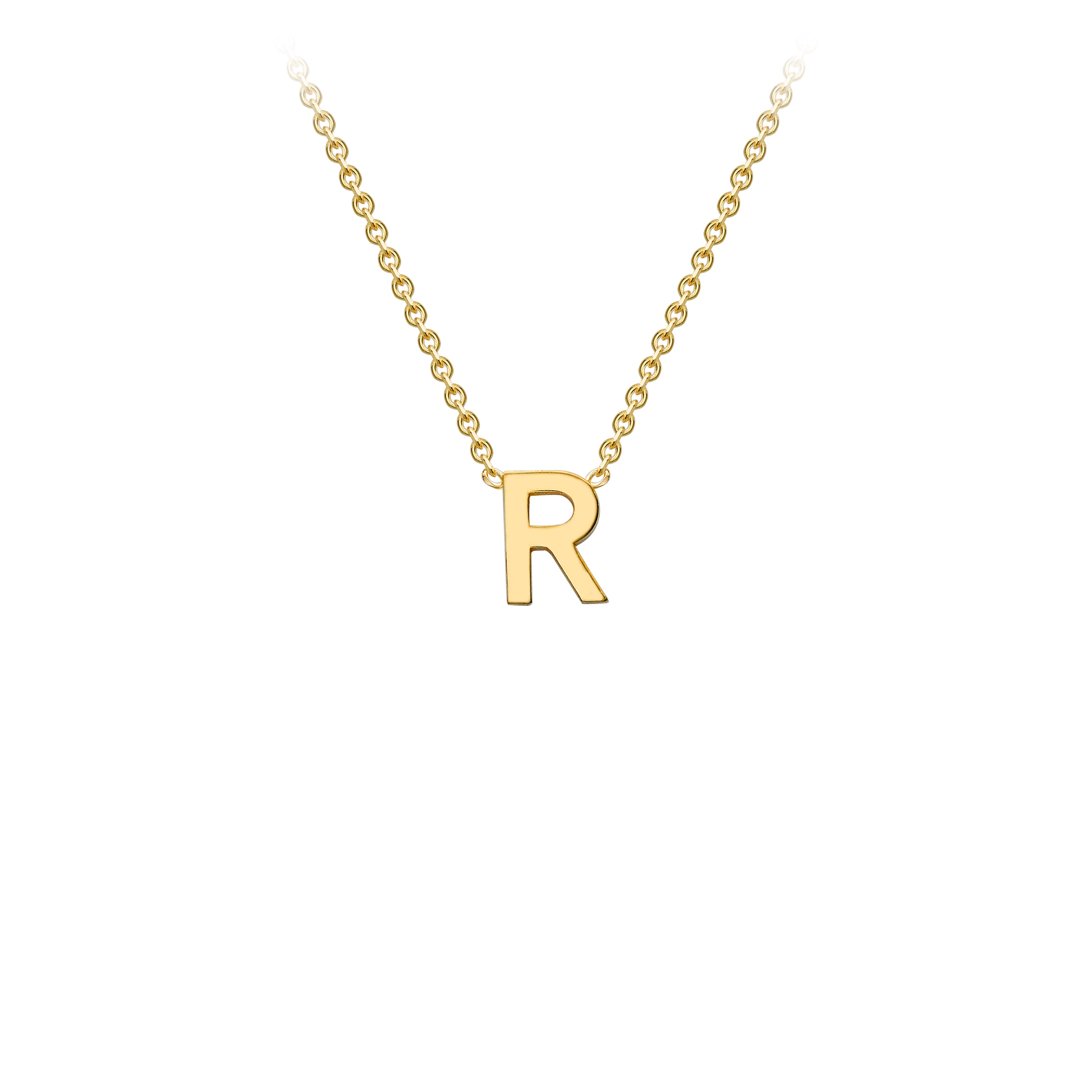 9ct Yellow Gold Petite Initial "R" Necklace