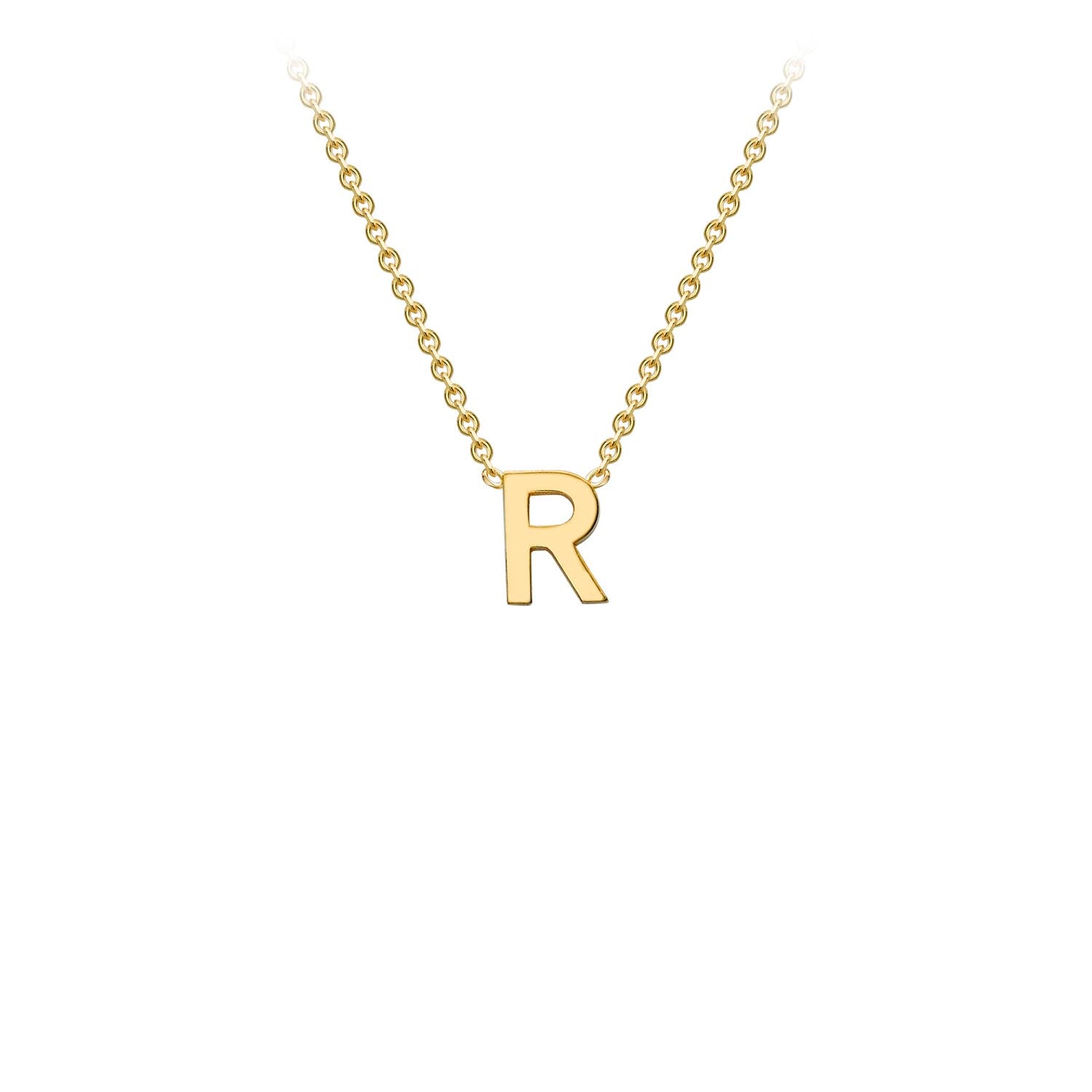 9ct Yellow Gold Petite Initial "R" Necklace