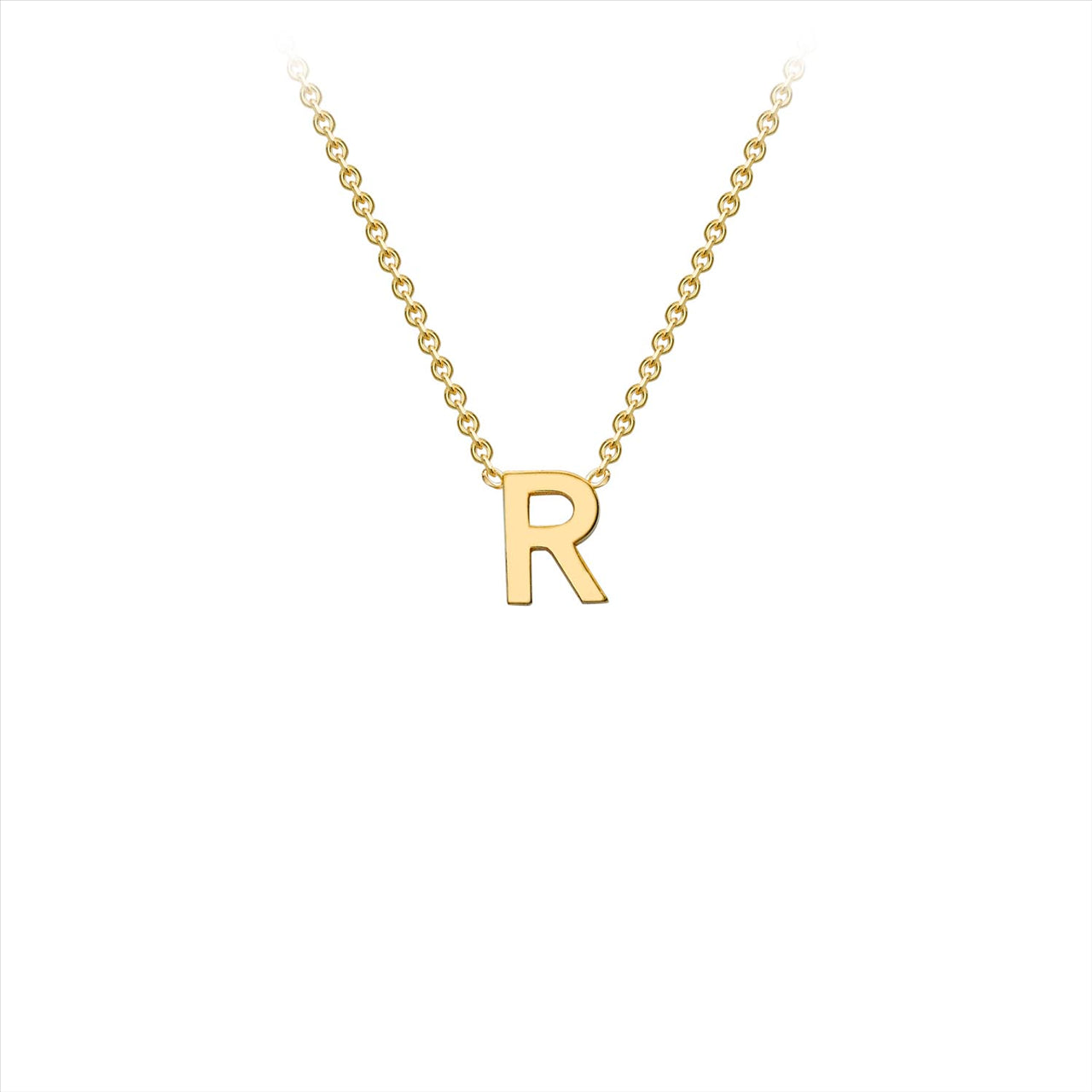 9ct Yellow Gold Petite Initial "R" Necklace