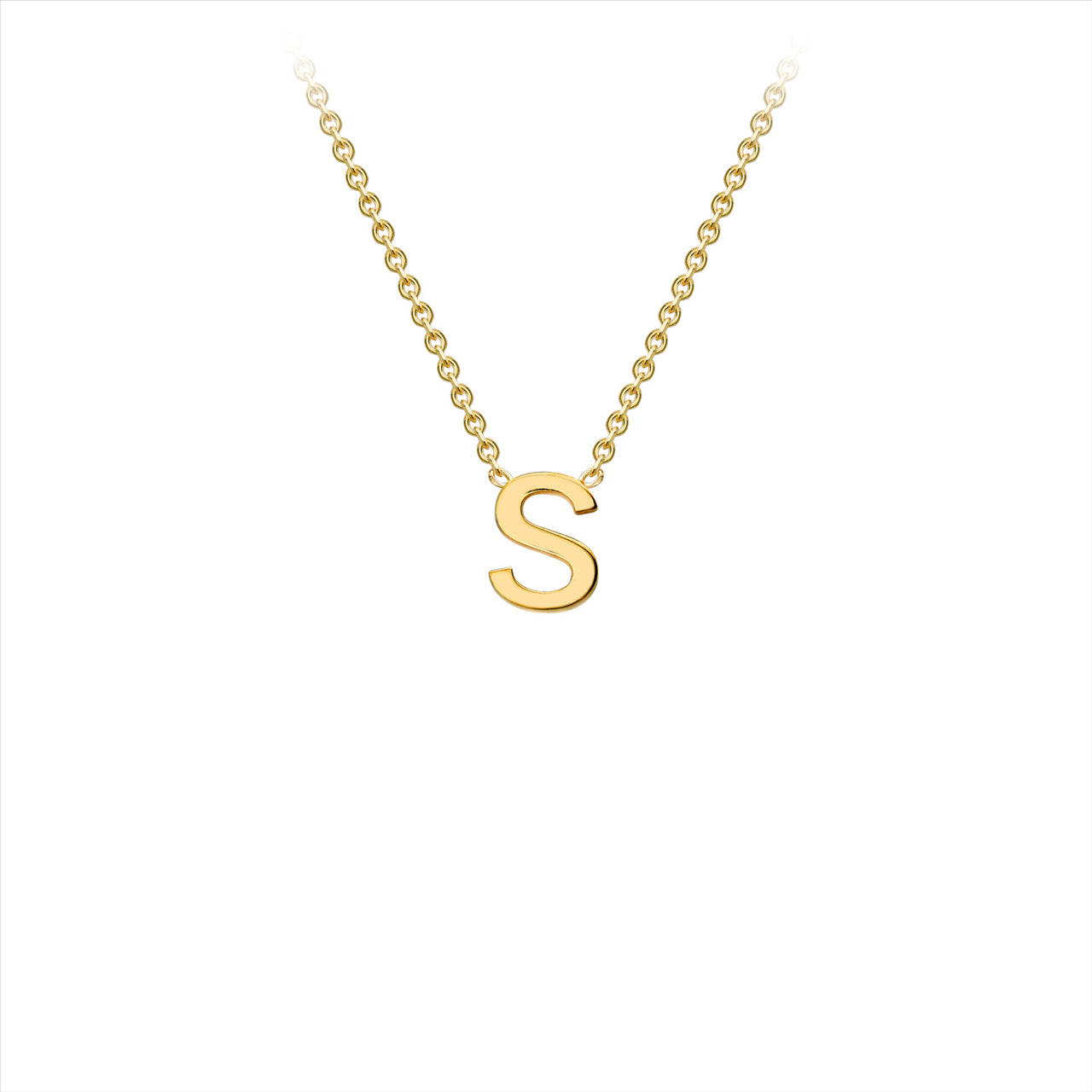 9ct Yellow Gold Petite Initial "S" Necklace