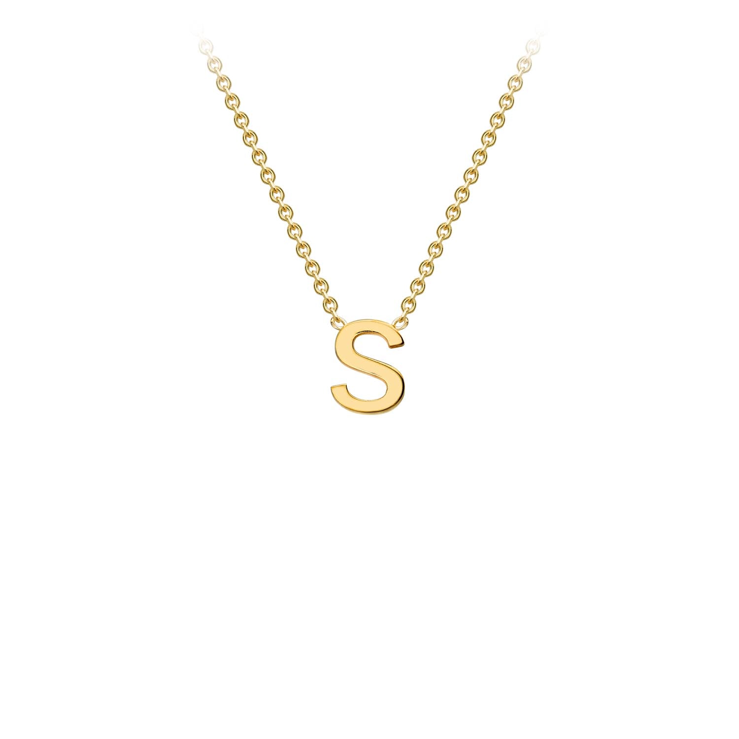 9ct Yellow Gold Petite Initial "S" Necklace