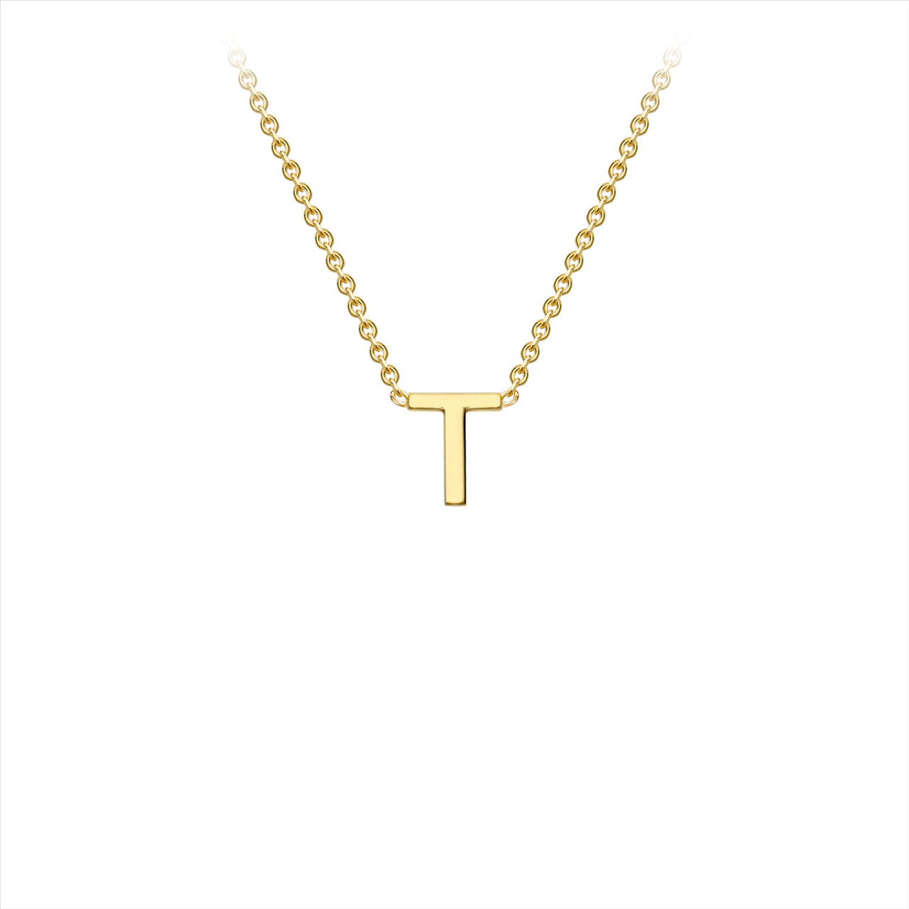 9ct Yellow Gold Petite Initial "T" Necklace
