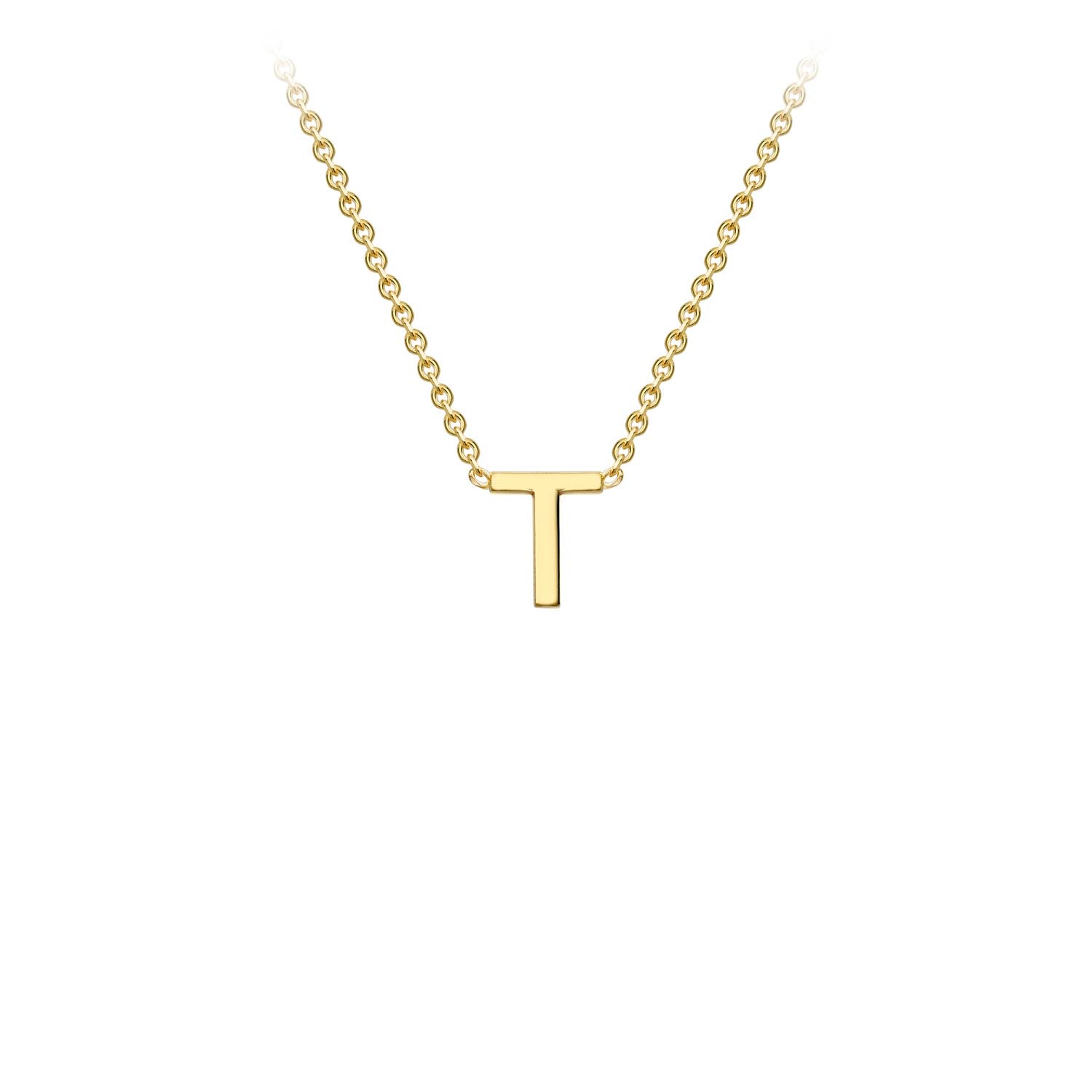 9ct Yellow Gold Petite Initial "T" Necklace