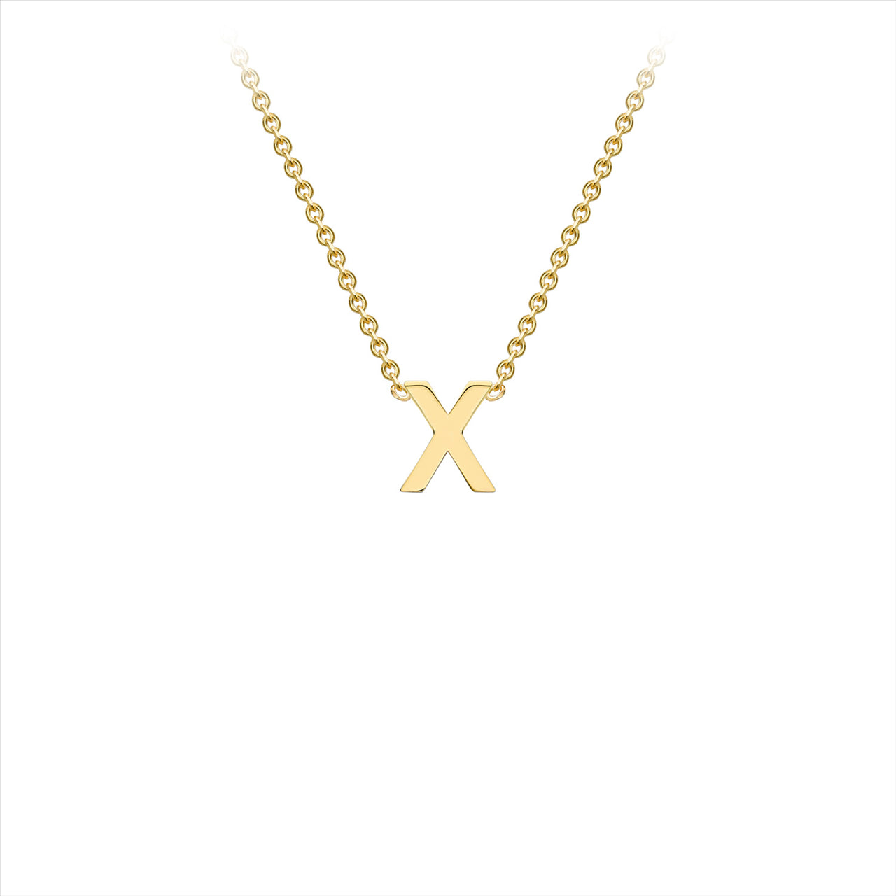 9ct Y/G Initial Letter "X" Necklace 38+5cm