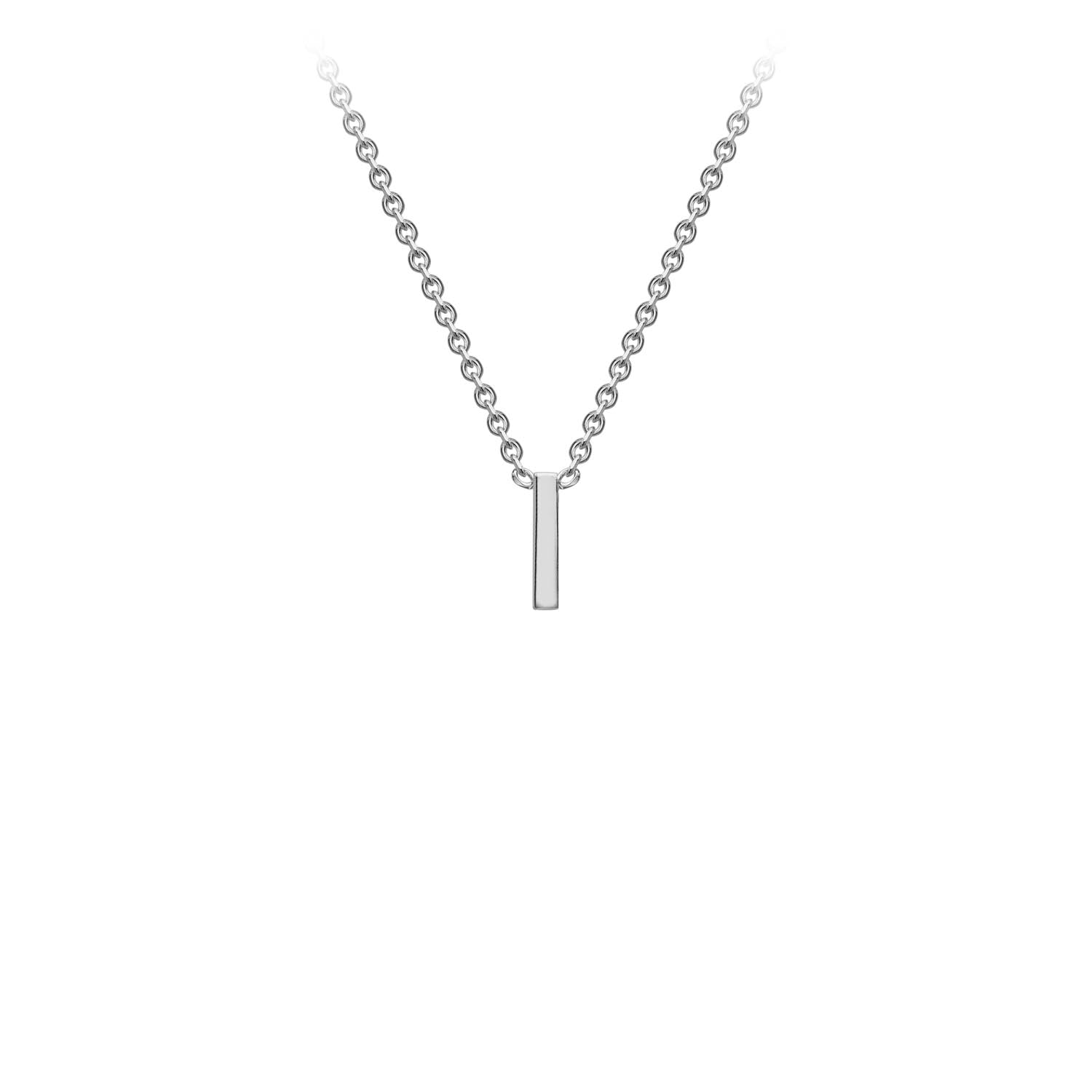 9ct W/G Initial Letter "I" Necklace 38+5cm