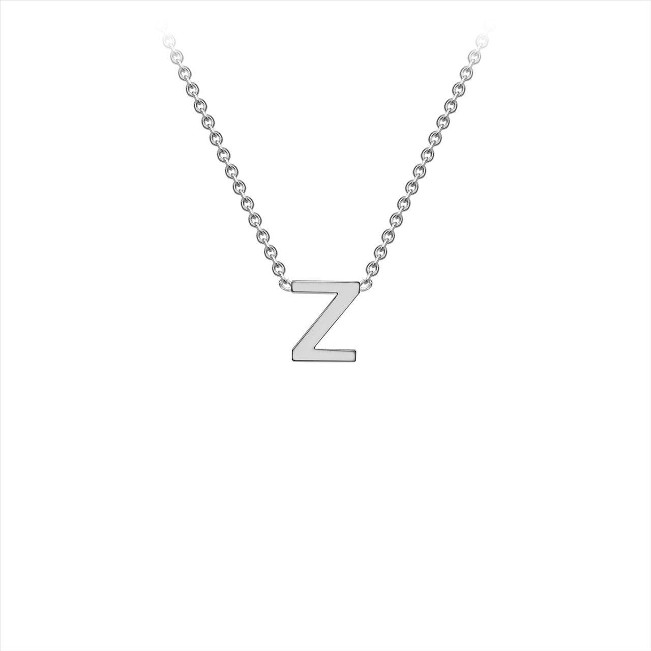 9ct White Gold Petite Initial "Z" Necklace