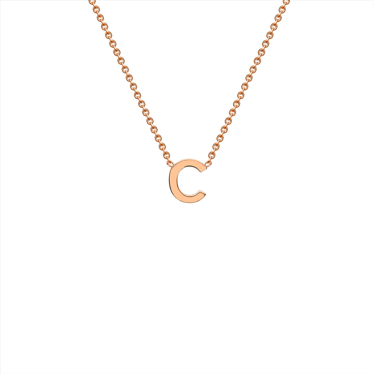 9ct Rose Gold Initial Letter "C" Necklace