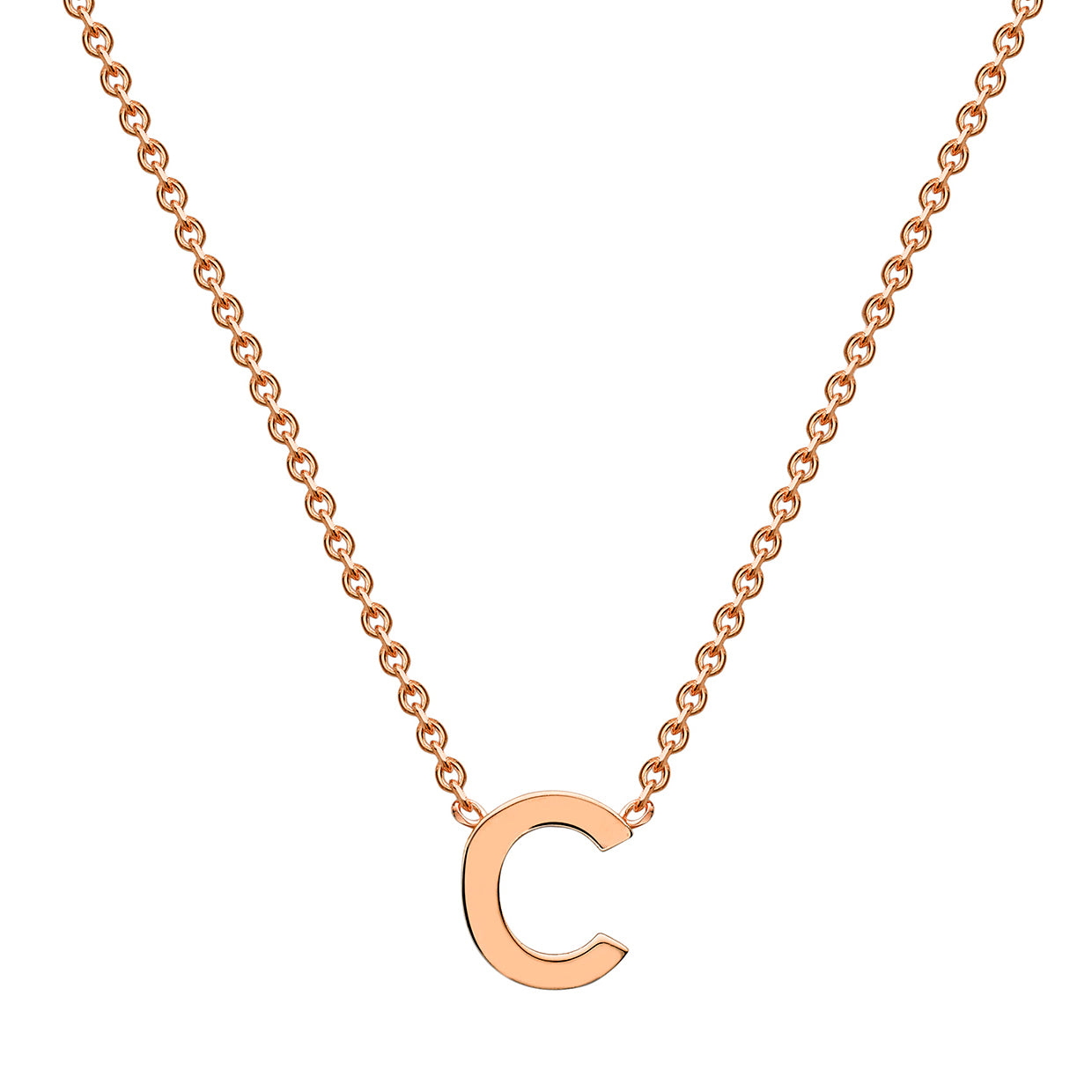 9ct Rose Gold Initial Letter "C" Necklace