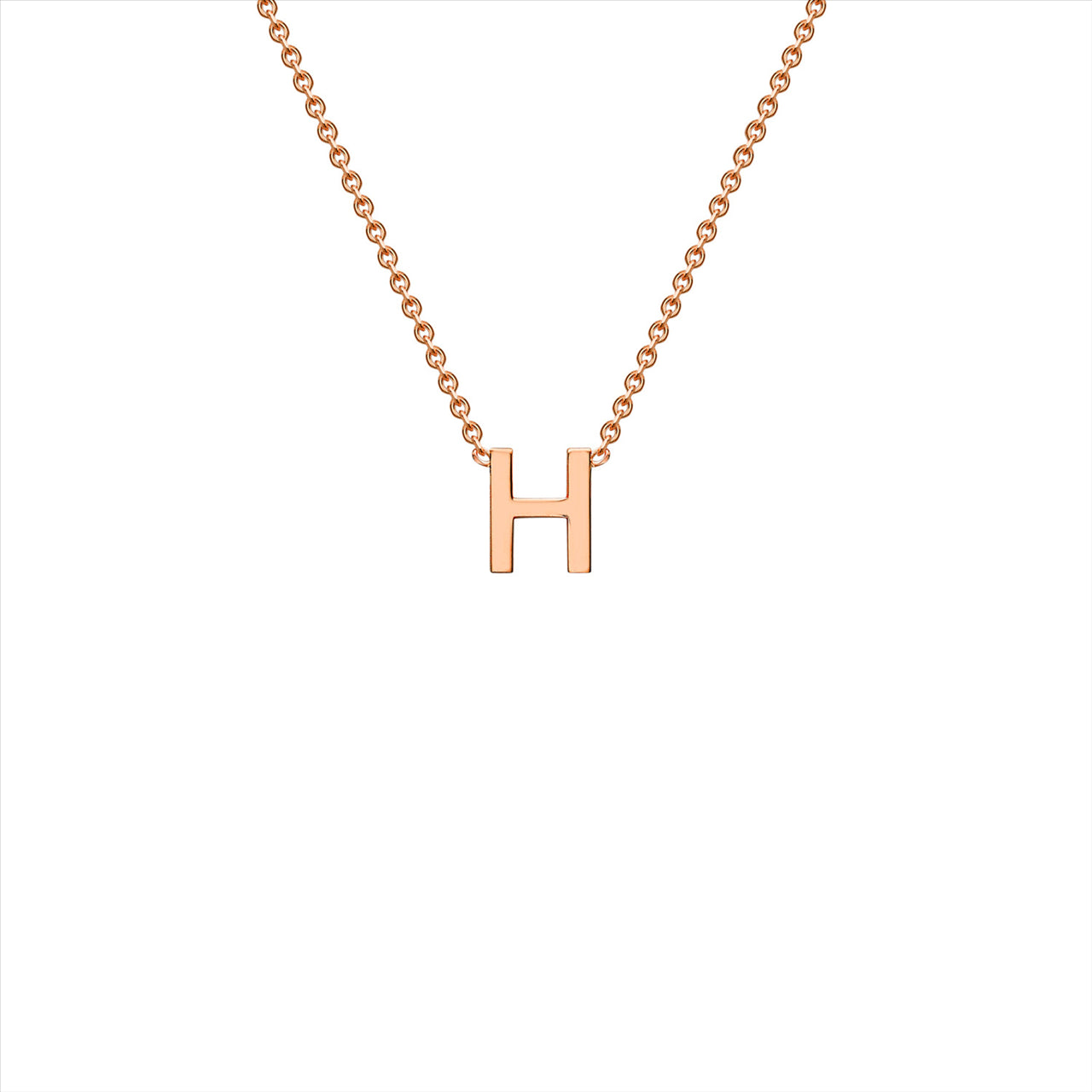 9ct Rose Gold Petite Initial "H" Necklace