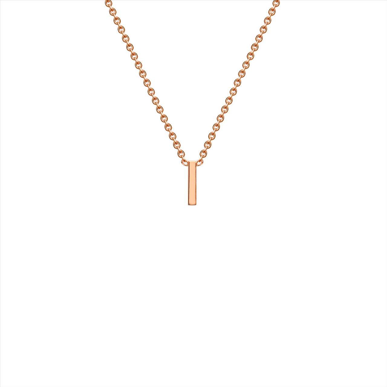 9ct Rose Gold Initial Letter "I" Necklace