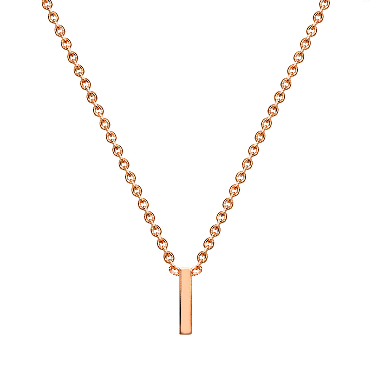 9ct Rose Gold Initial Letter "I" Necklace