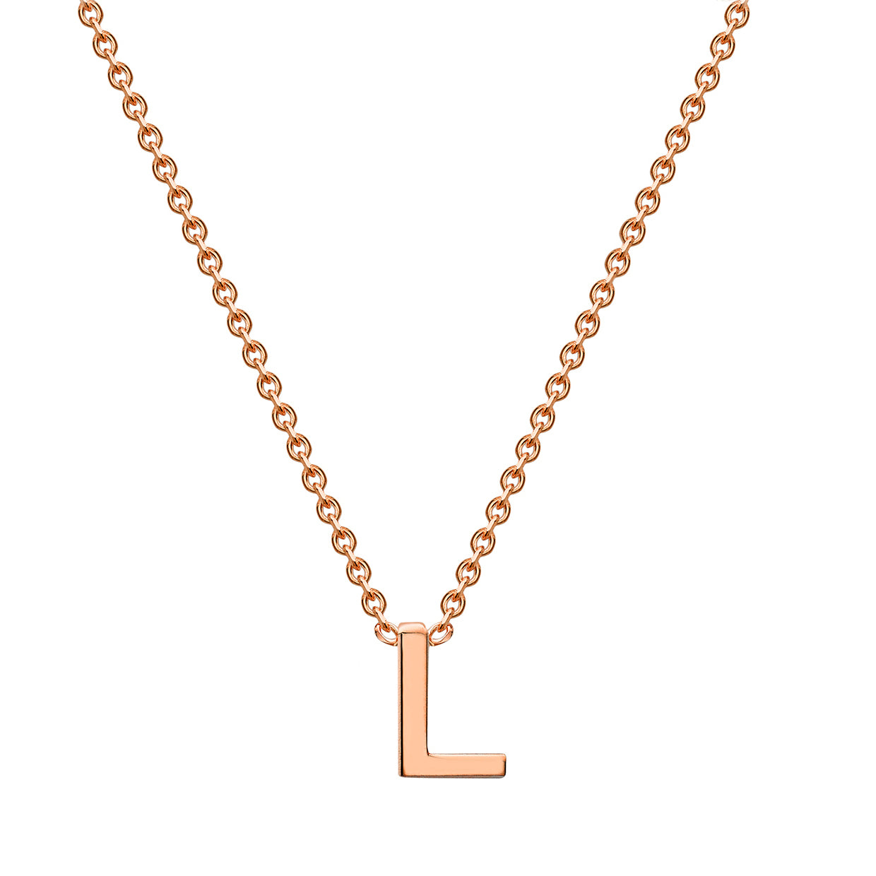 9ct Rose Gold Initial Letter "L" Necklace