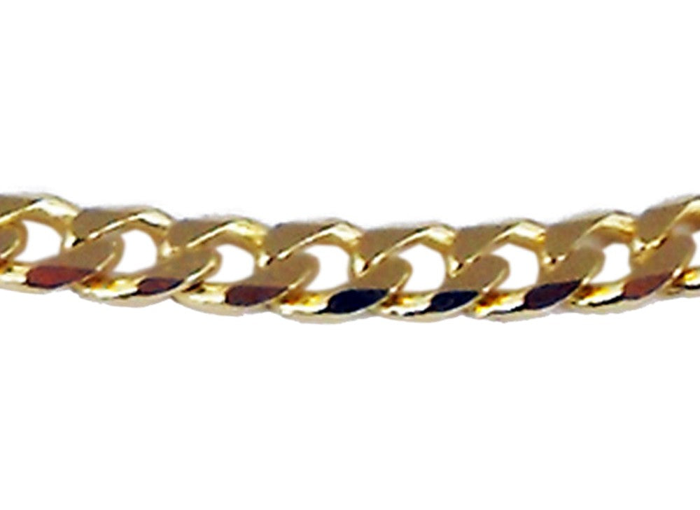 9ct Y/G Italian Solid Flat Curb Chain