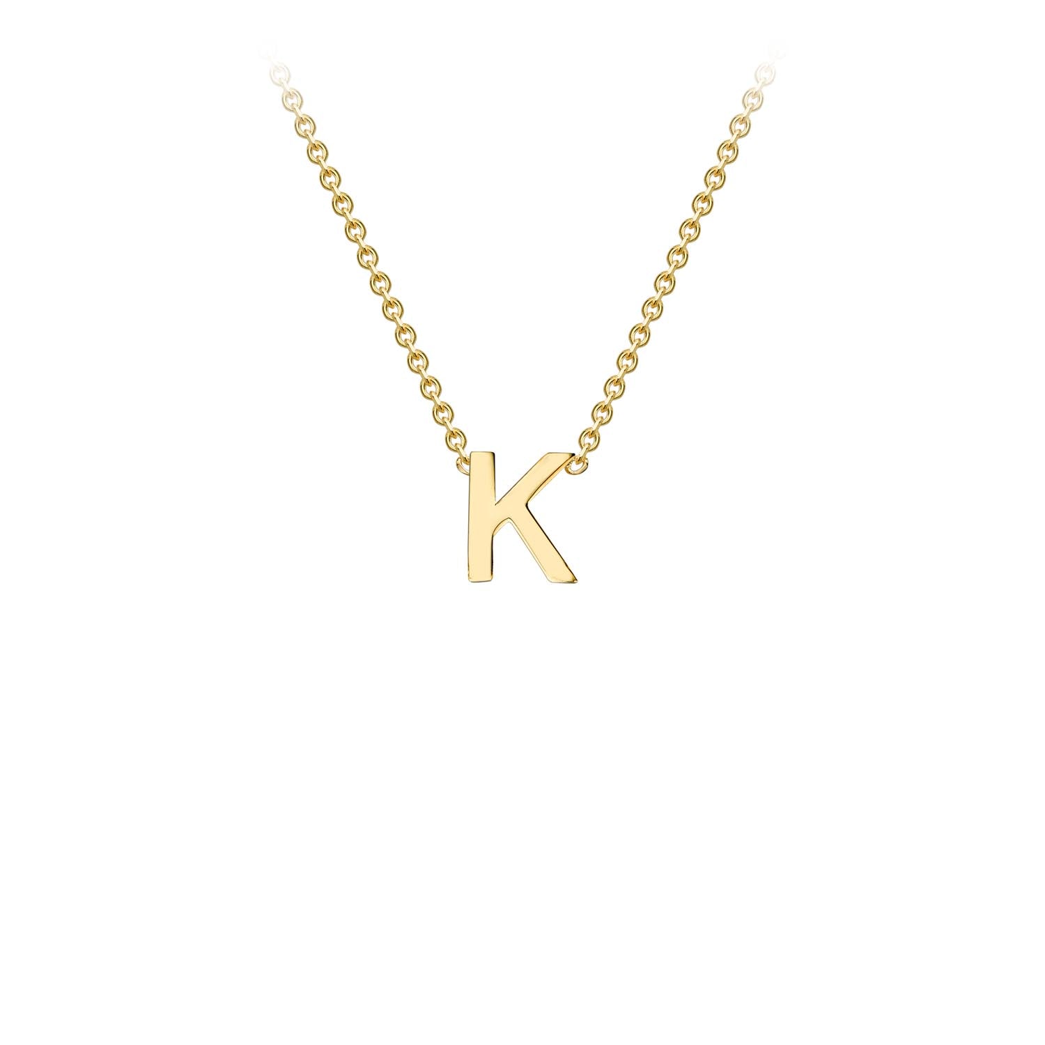 9ct Yellow Gold Initial Letter "K" Necklace