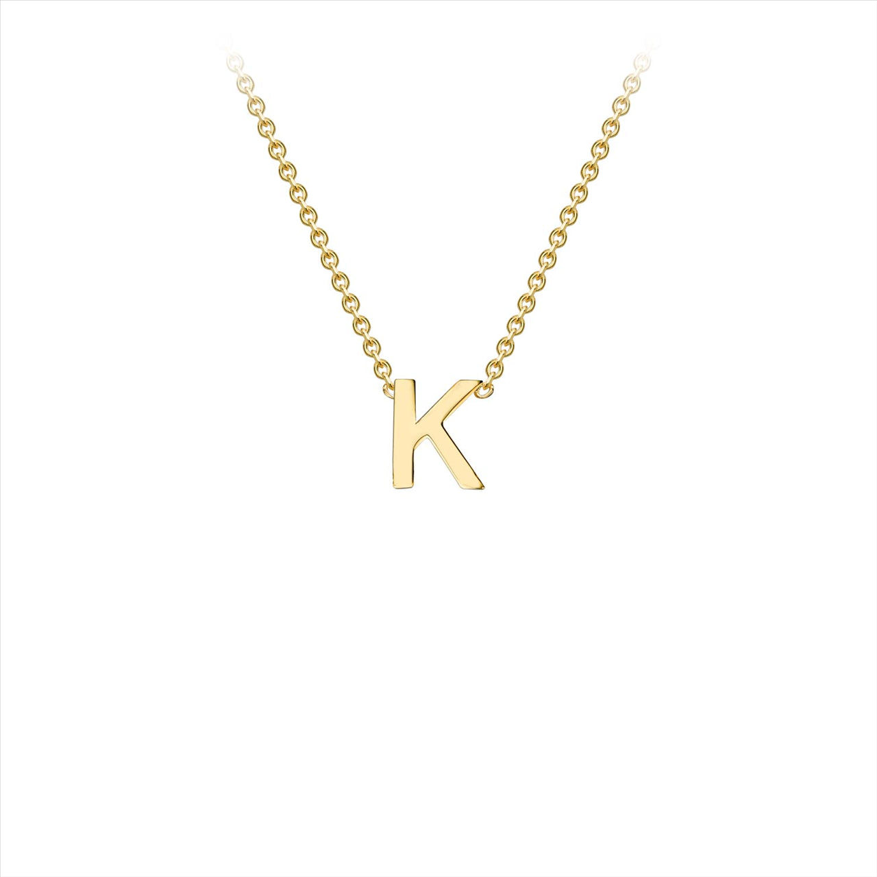 9ct Yellow Gold Initial Letter "K" Necklace