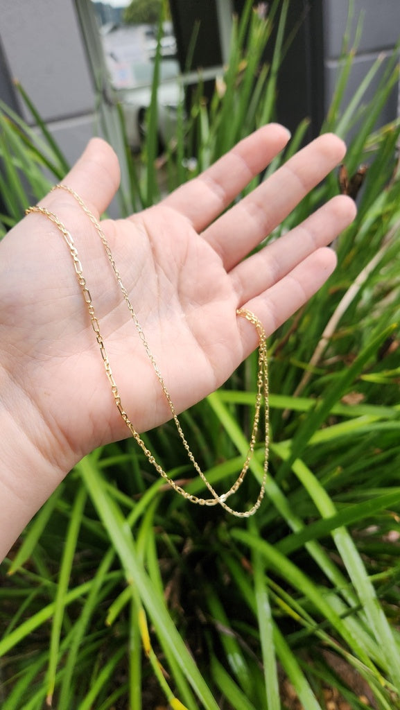 9ct Yellow Gold Solid Diamond Cut 3+1 Cable Chain – 50cm