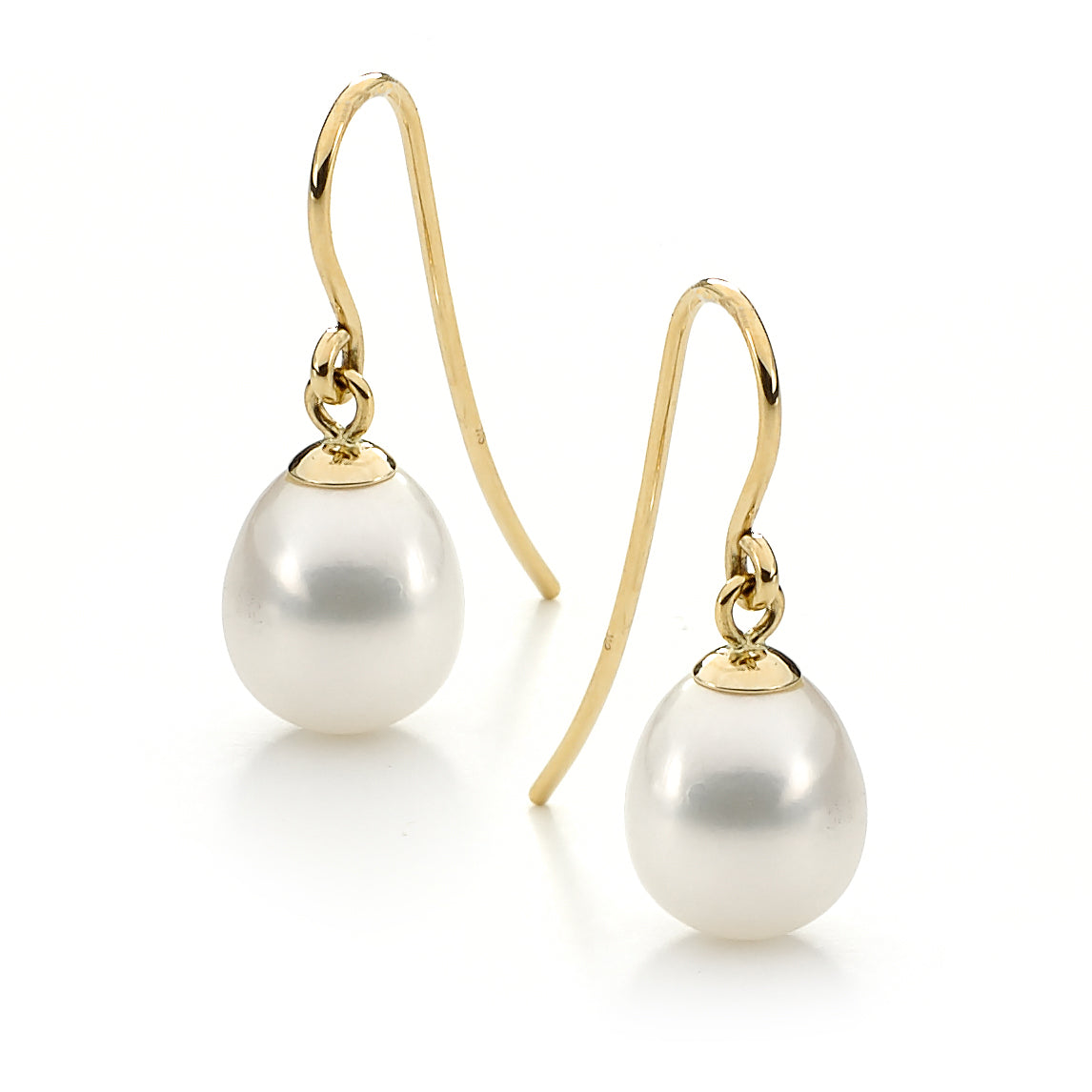 9ct Y/G White 9-9.5mm Freshwater Pearl hook Earrings
