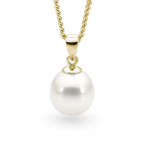 9ct Y/G white 10mm Freshwater Pearl Pendant