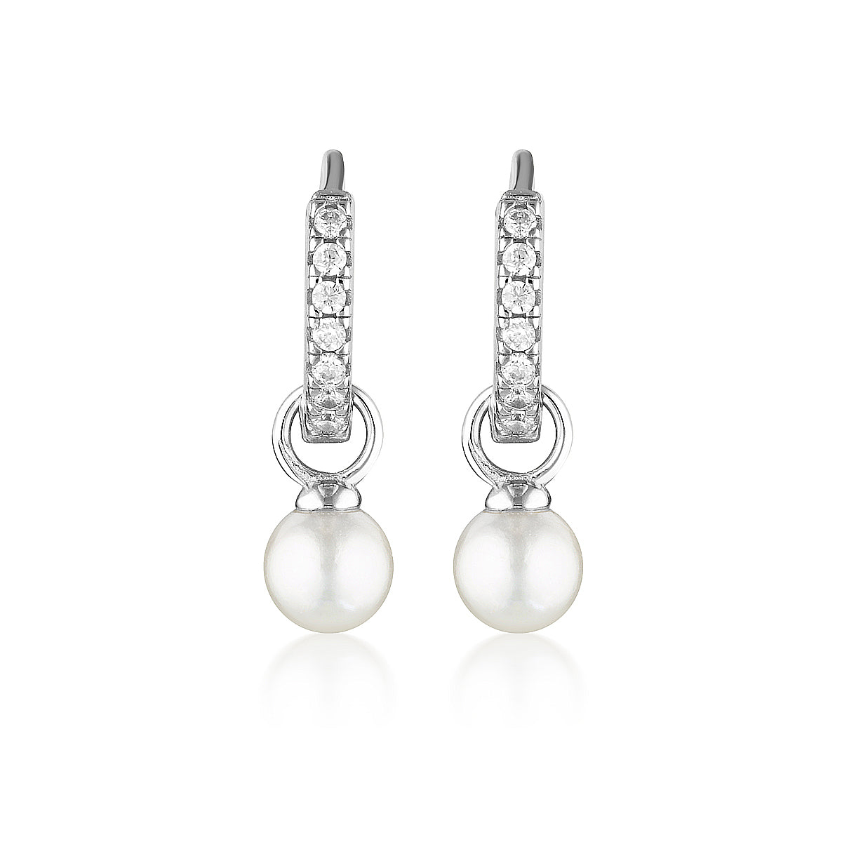 Georgini Red Carpet Baby Pearl Hoop Silver