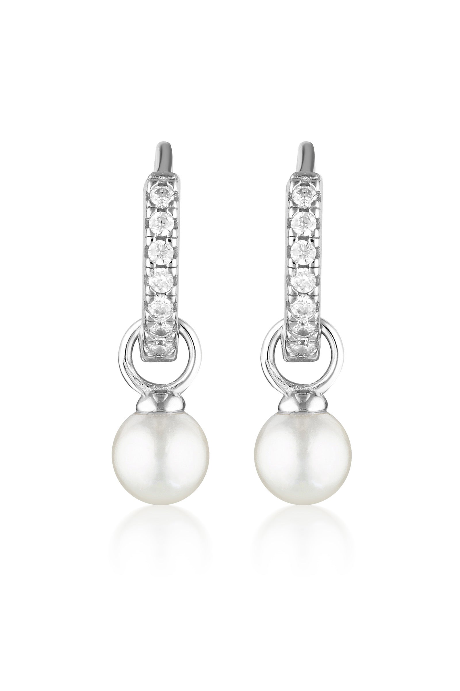 Georgini Red Carpet Baby Pearl Hoop Silver