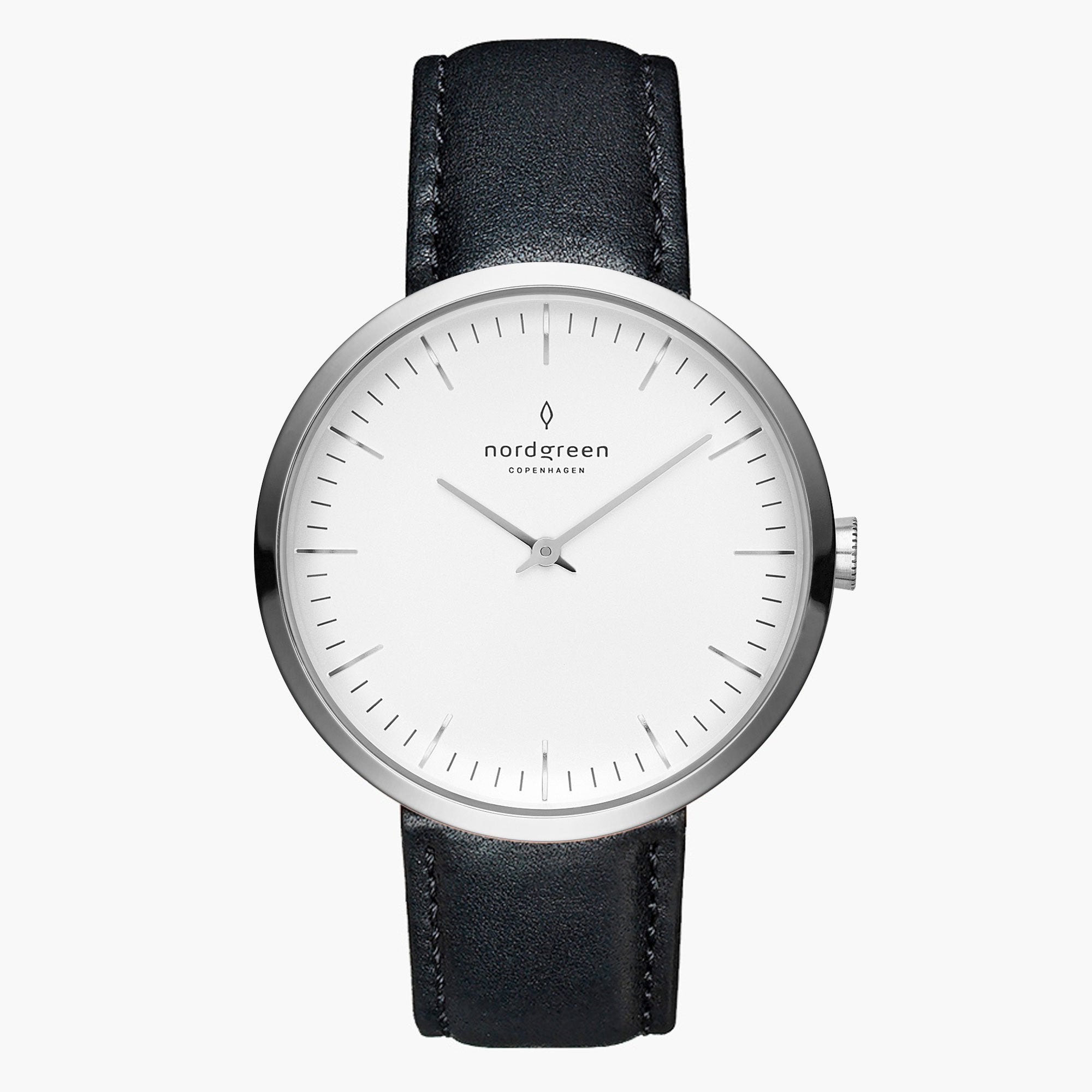 Nordgreen Infinity White Dial, Black Leather Gold 32mm
