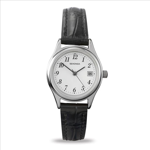 Sekonda Leather Black Ladies Watch