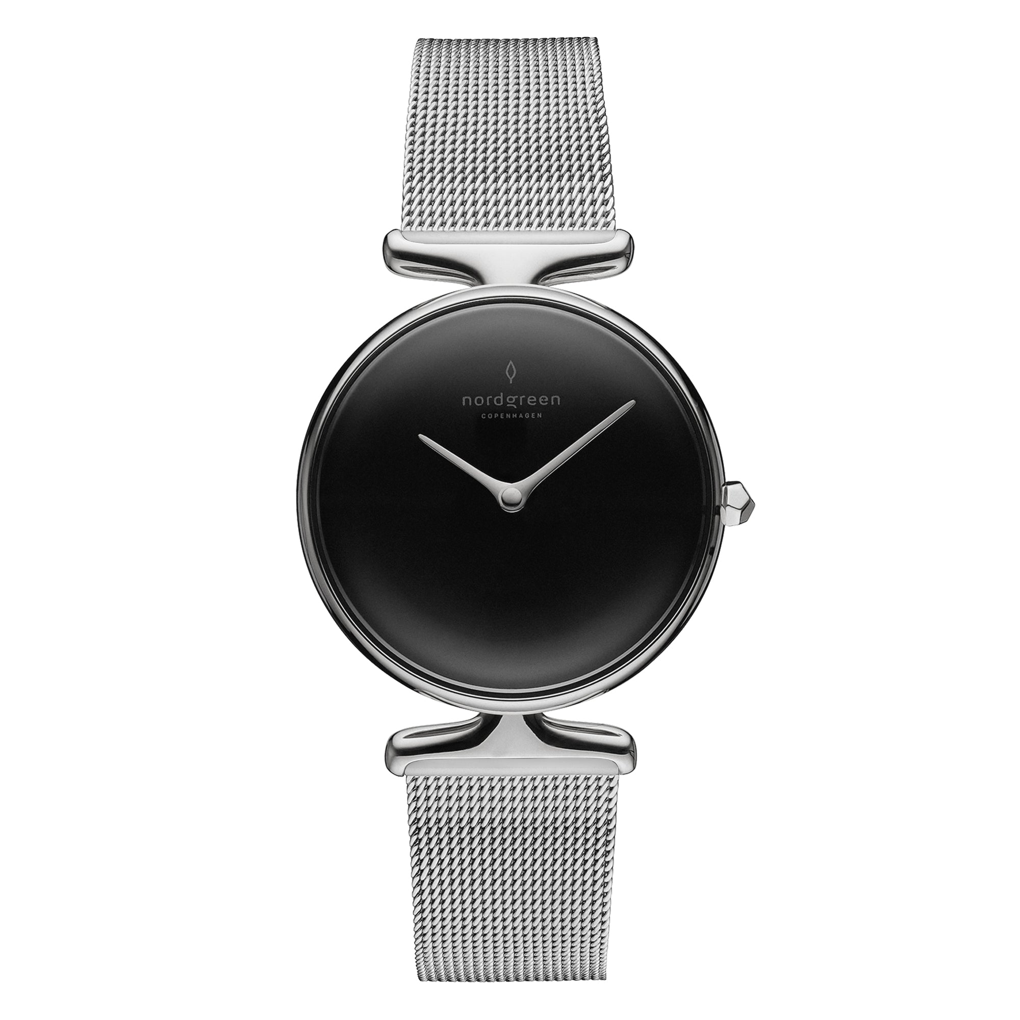 Nordgreen Unika Silver Mesh Black Dial 32mm