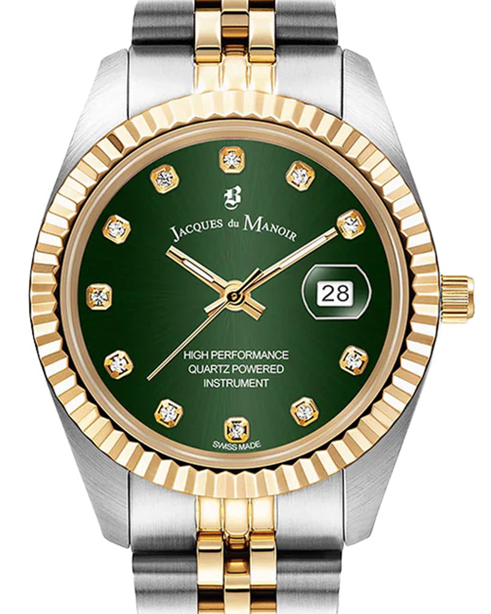 Jacques Du Manoir Inspiration (31Mm) Green Dial / Two-Tone Stainless Steel Bracelet Jwl01206