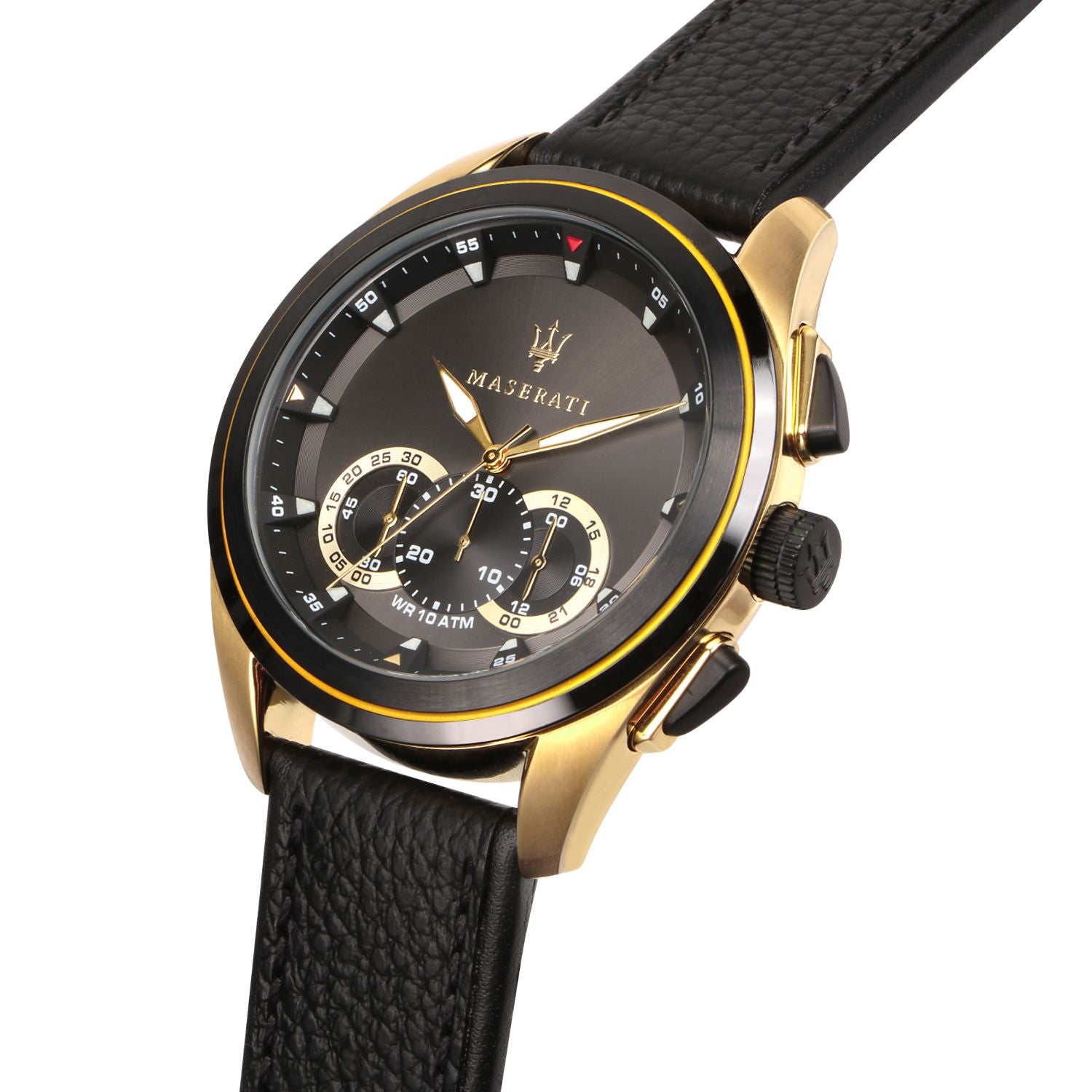 Maserati Traguardo 45mm Chr Gun Dial Black Str