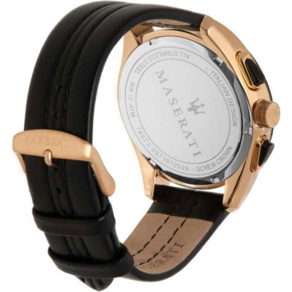 Maserati Traguardo 45Mm Chr Blue Dial Brown St