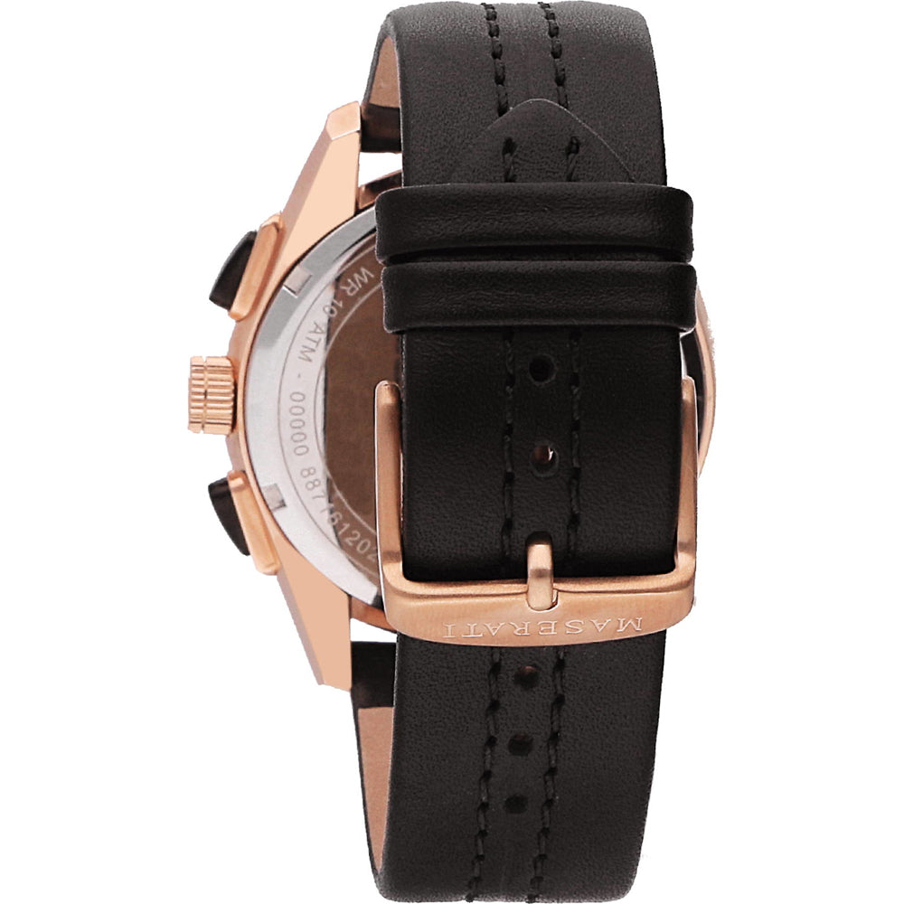 Maserati Traguardo 45Mm Chr Blue Dial Brown St