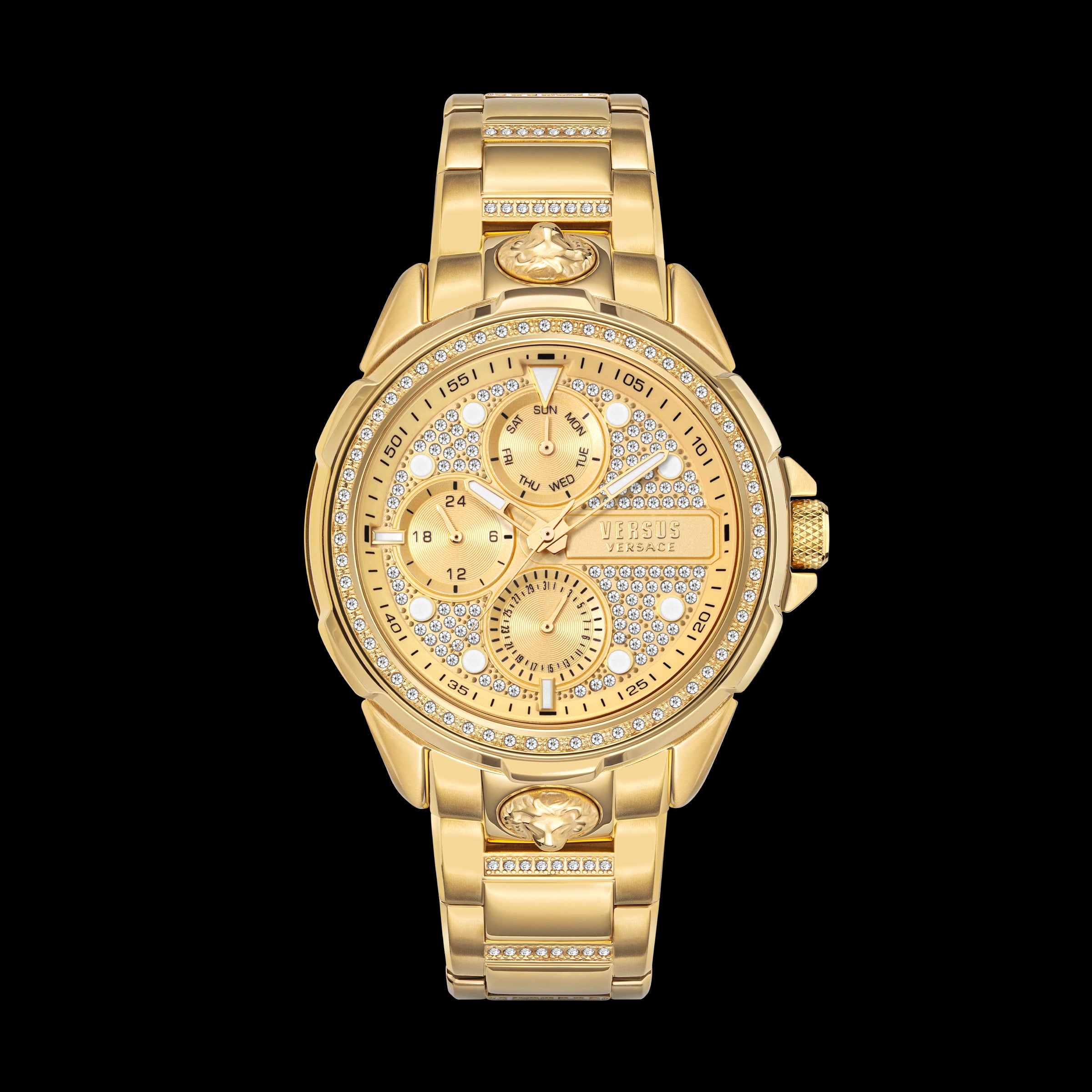 Versace Versus Crystall IP Yellow Gold Champagne Dial Gents Watch