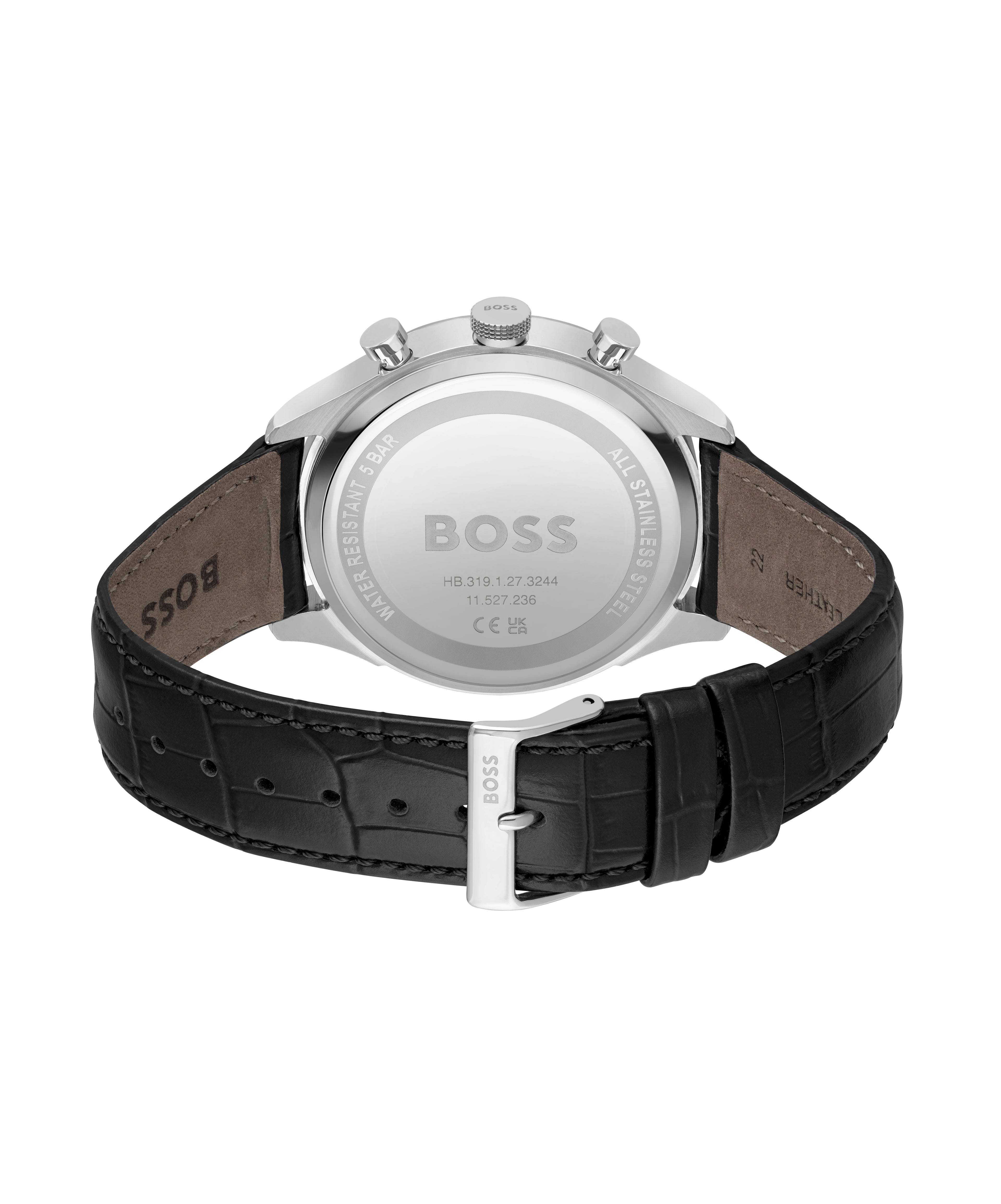 Hugo Boss Gregor Black Mock ChroGrained Leather Black