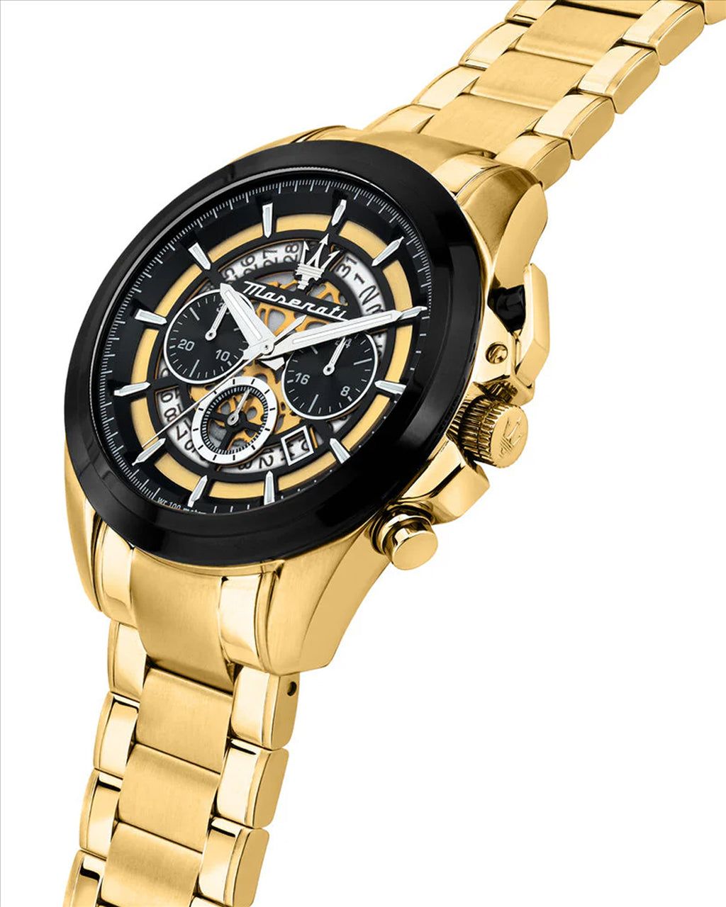 Maserati Traguardo 45mm Chronograph Black & Yellow Gold