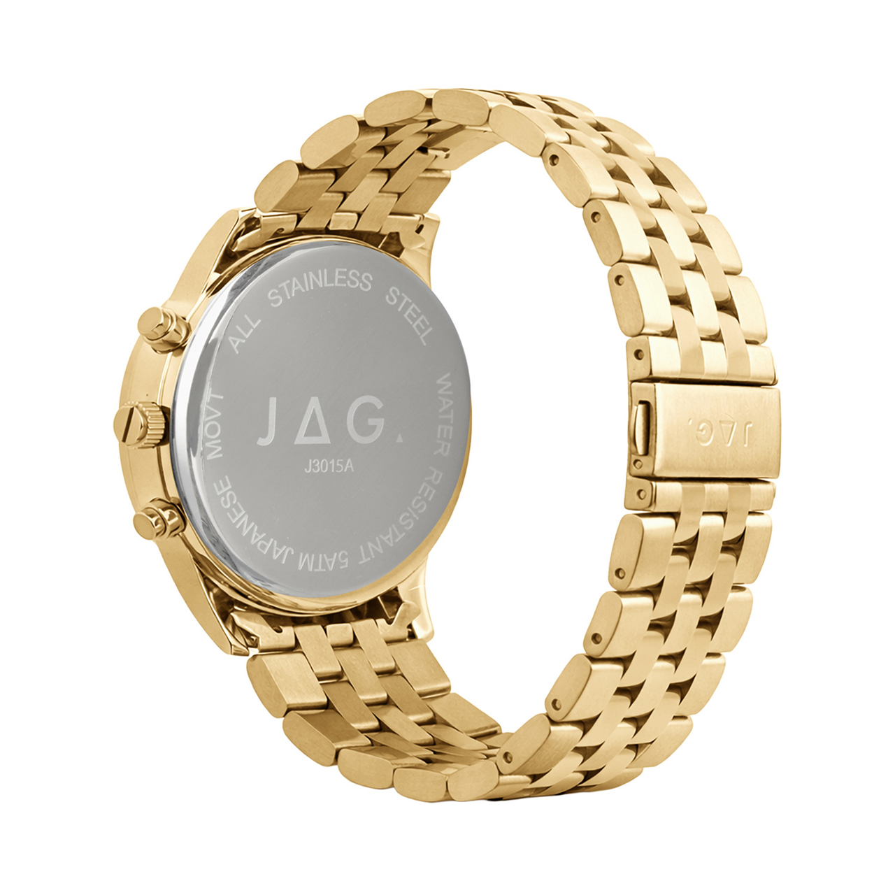 Jag Albany Men’s Black Dial 45mm Gold Watch