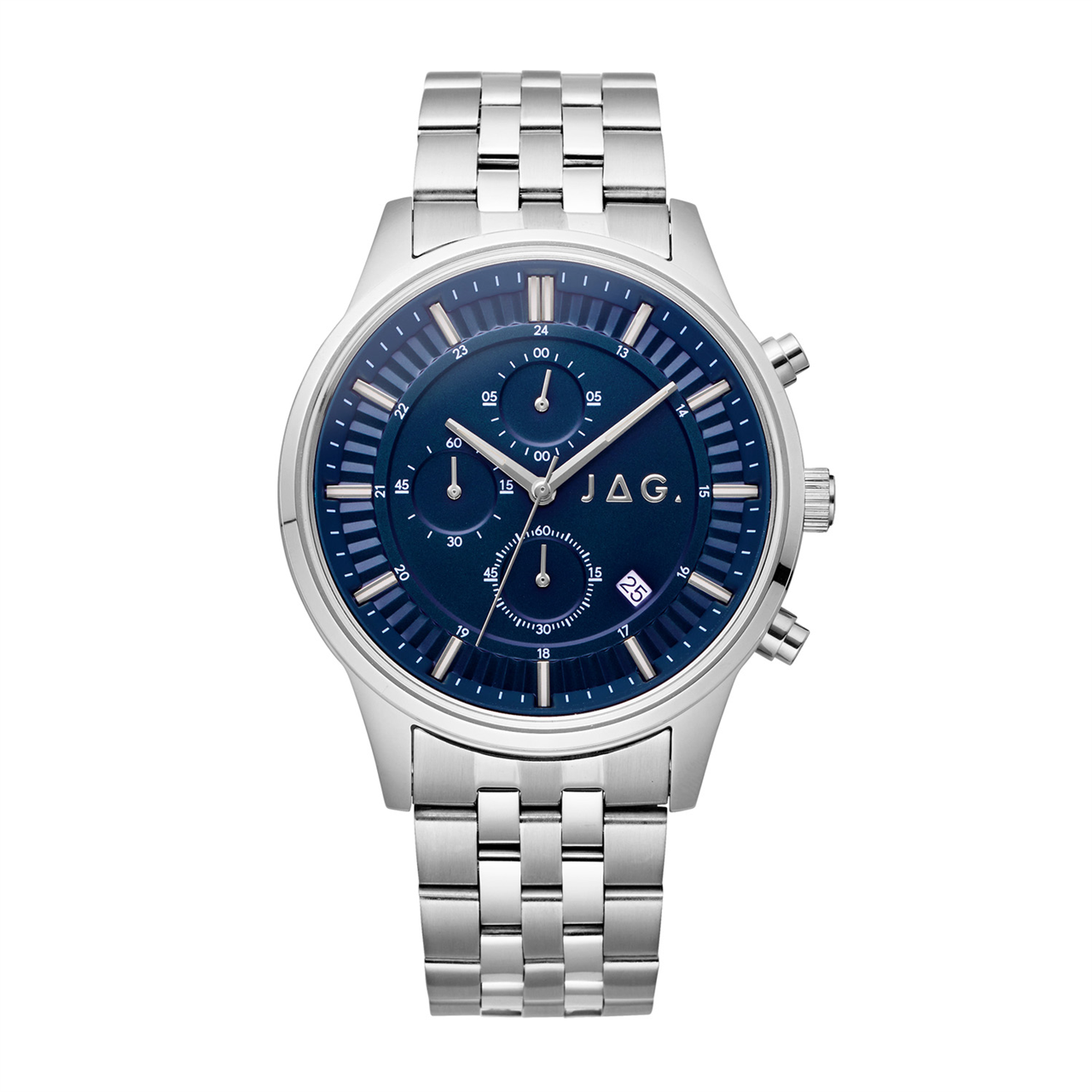 Jag Albany Men’s Blue Dial 45mm Silver Watch