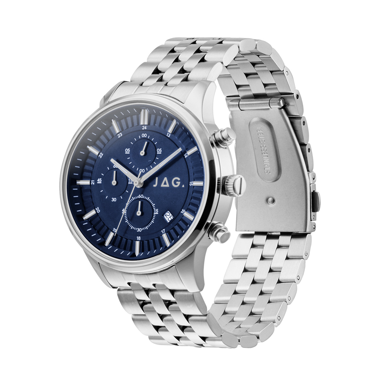 Jag Albany Men’s Blue Dial 45mm Silver Watch