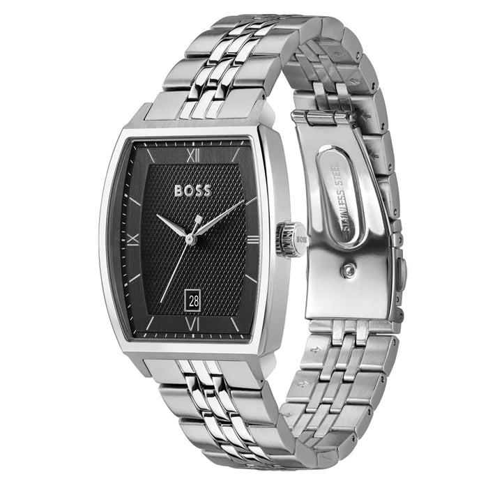 BOSS Silver Steel Black Dial Men's Watch - 1514353