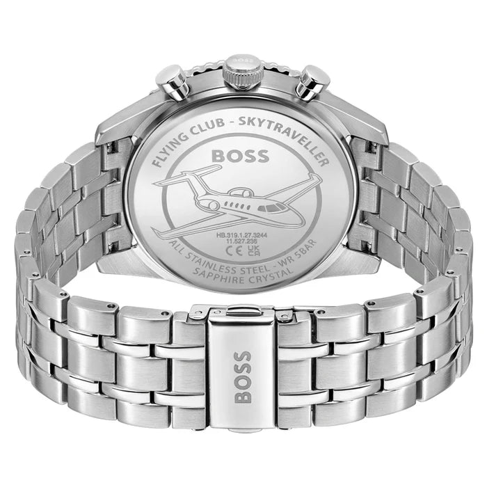 BOSS Silver Steel Black Dial Chronograph Men's Watch - 1514349