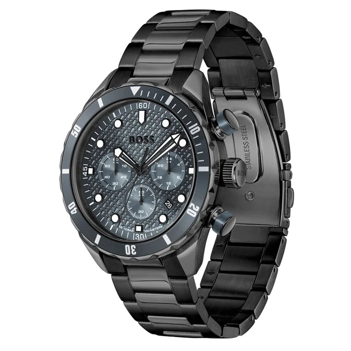 BOSS Black Steel Blue Grey Dial Chronograph Men's Watch - 1514340