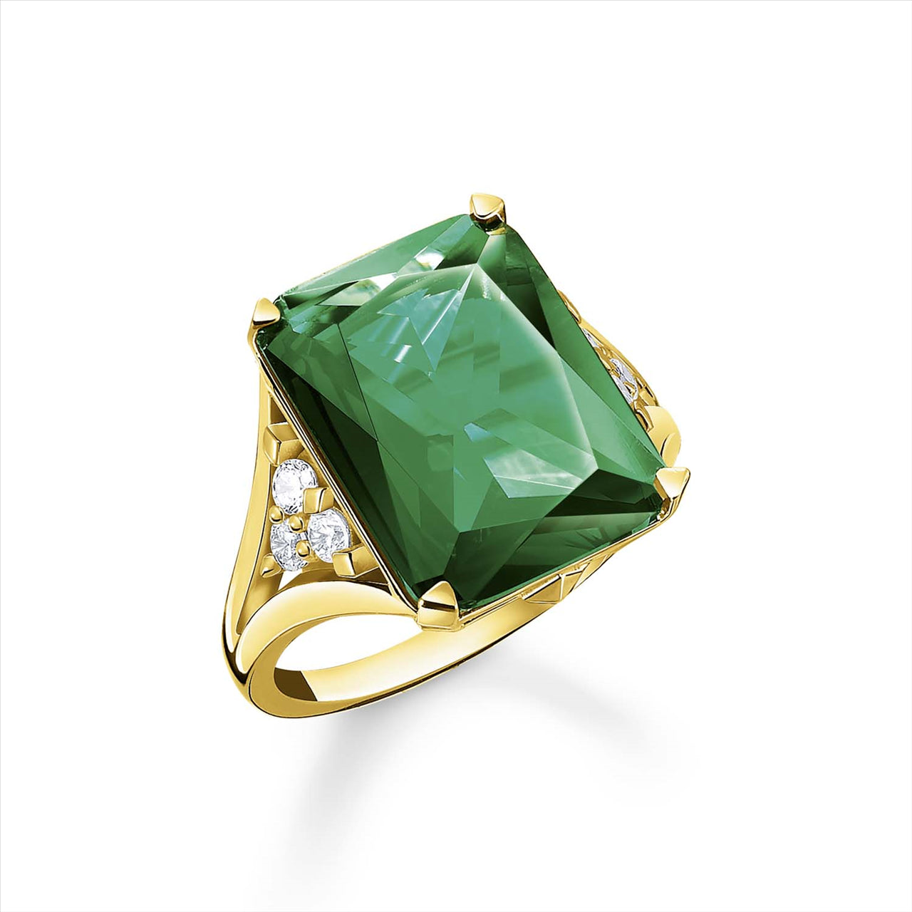 Thomas Sabo Magic Stones Green Yellow Gold Plated Ring