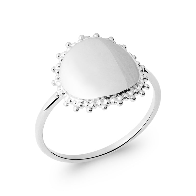 Sterling Silver Patterned Disc Ring
