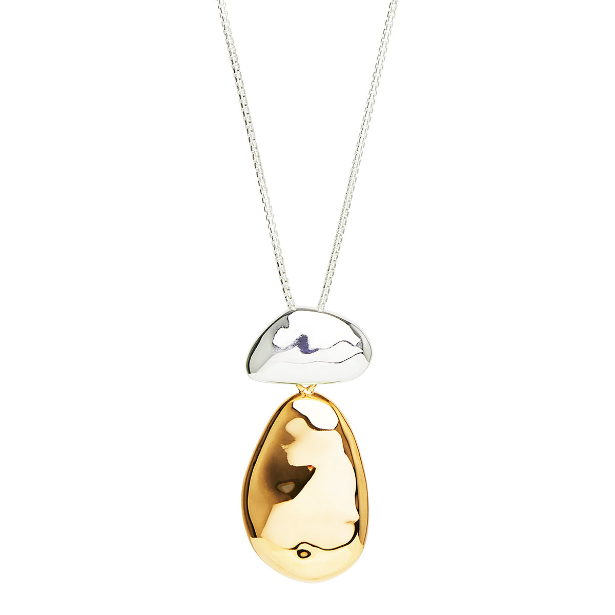 Najo Double Pebblet Two-Tone Pendant