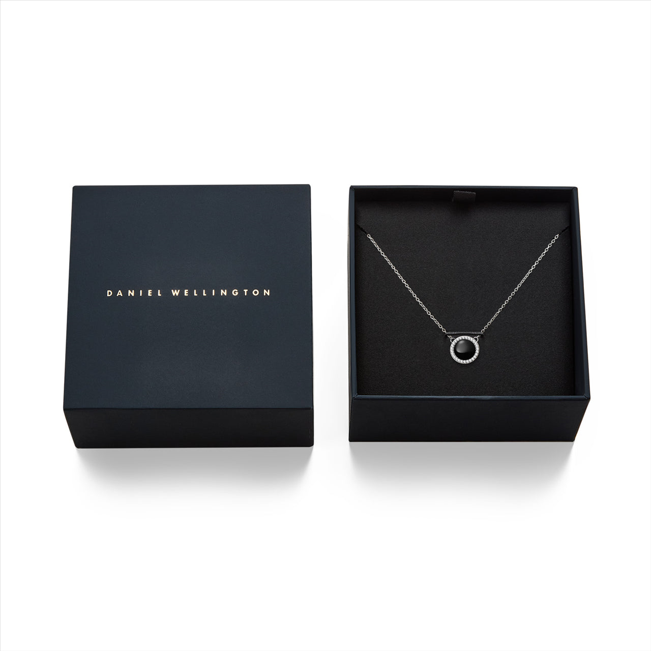 Daniel Wellington Audrey Necklace Black Agathe Silv Dw00401456