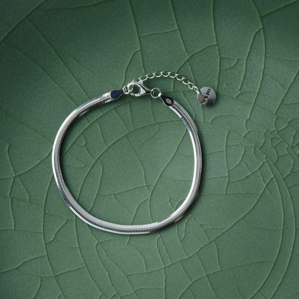3.8Mm Double-Sided Silver Serpent Chain Anklet, 23Cm+3Cm, Antitarnish