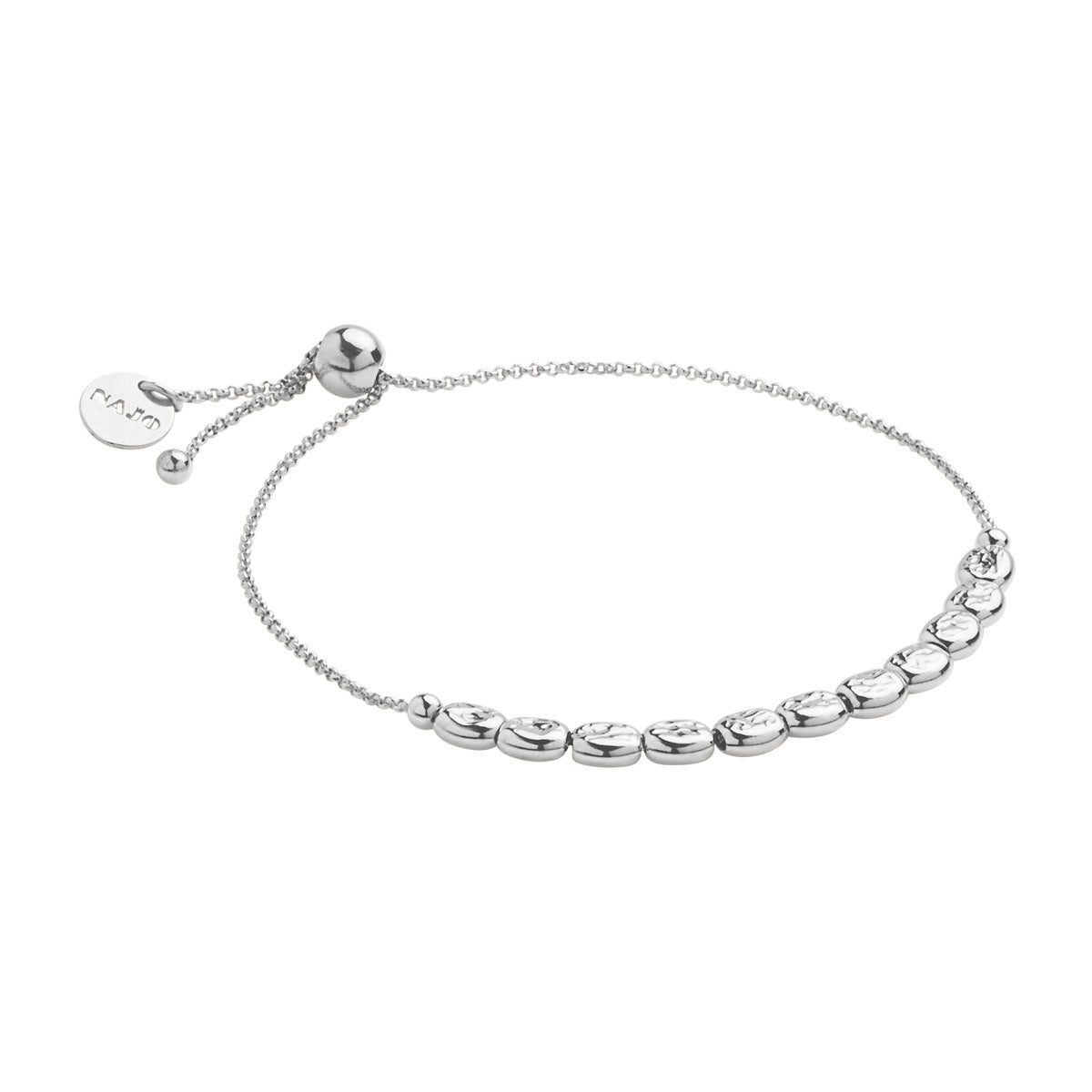 The Cluster Of Textured Rectangular ‘Stars’ Is Held In Place By Fixed Round Beads And Threaded Onto An Elegant Link Chain With An Adjustable Sliding Ball Fastener.