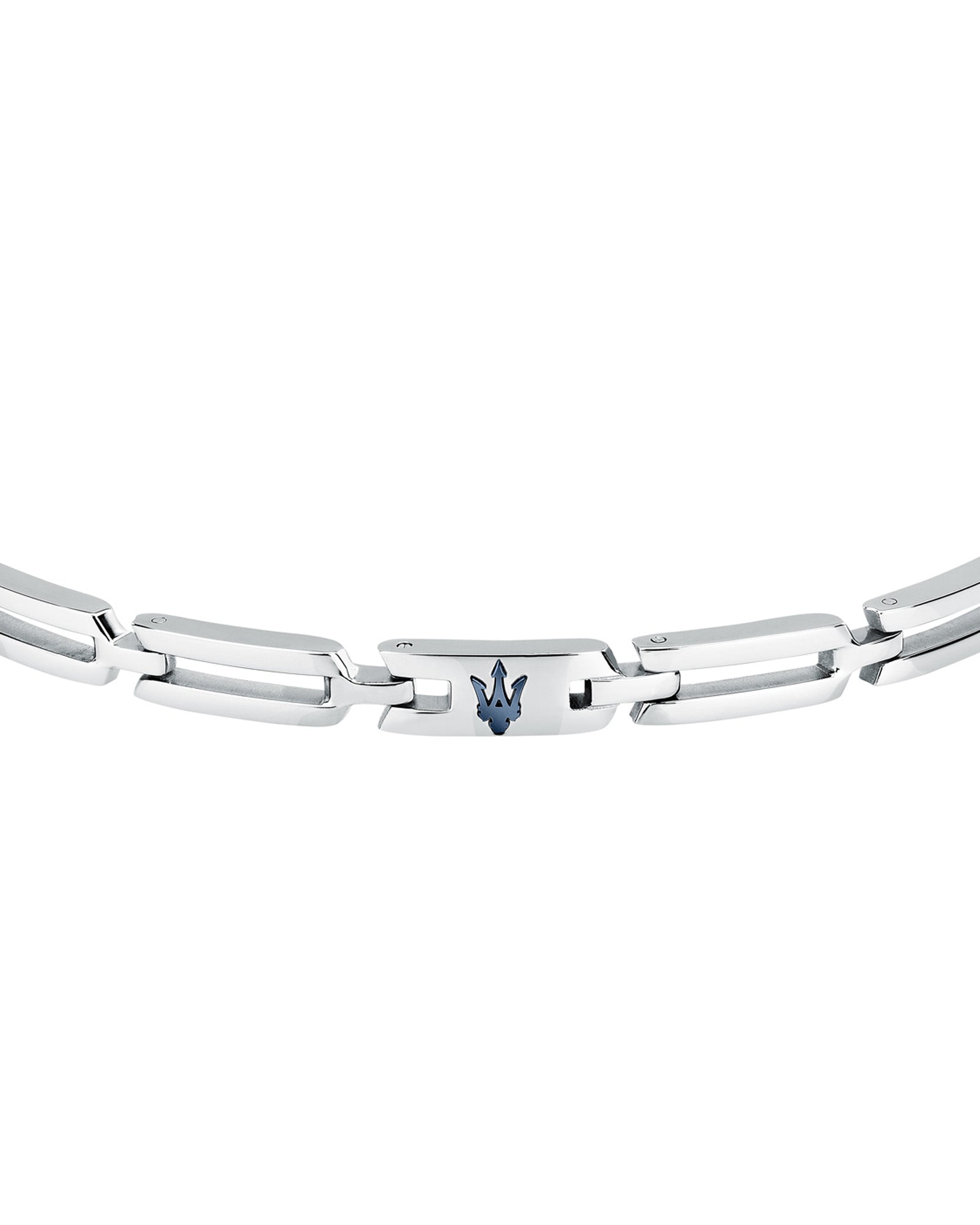 Maserati Men's Iconic Stainless Steel Blue Logo Bracelet Jm424avd73