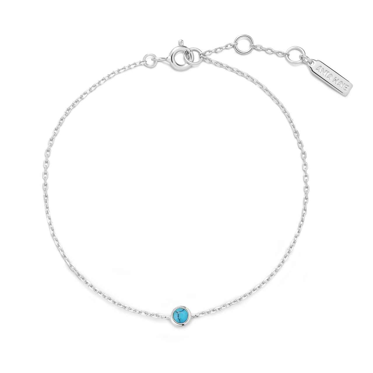 Ania Haie Silver Bezel-Set Lab-Created Turquoise Solitaire Bracelet